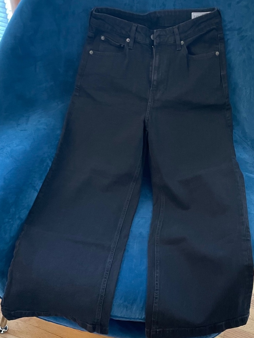 GAP Black Curvy High Rise Stride Wide-Leg Ankle Jeans